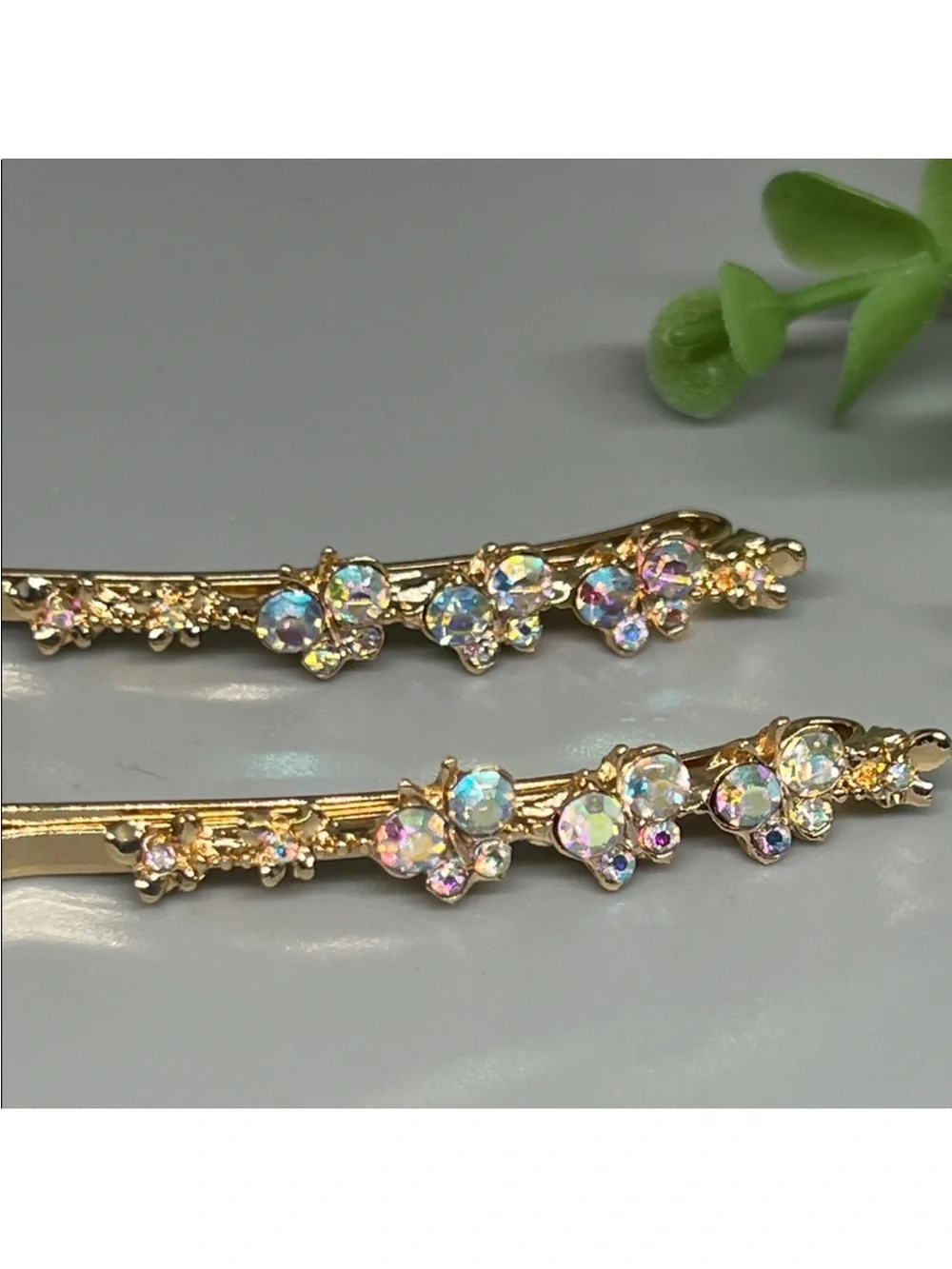 Gold Crystal Floral Bobby Pin Set - Women FINAL PRICE DROP